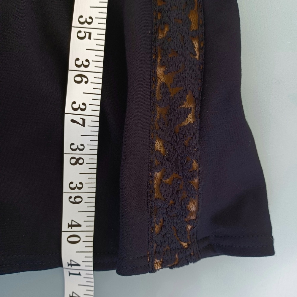 Tadashi Shoji‎ Black Lace Pintuck Fit and Flare Midi Dress Womens XL - Picture 7 of 14